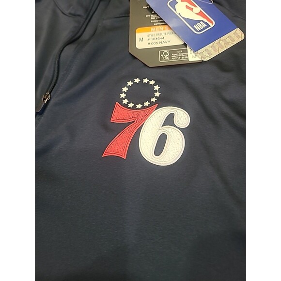 NWT Philadelphia 76ers Antigua 1/4-Zip Pullover Mens MED Sixers NBA Activewear - Picture 2 of 5